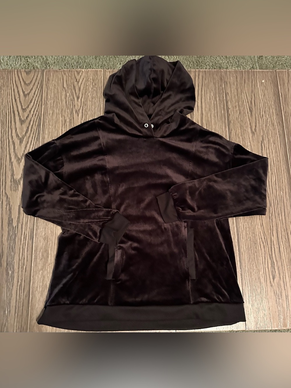 Time and Tru Black Plush Hooded Jacket